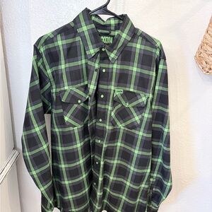 DIXXON Black & Green Plaid Button-Down Shirt